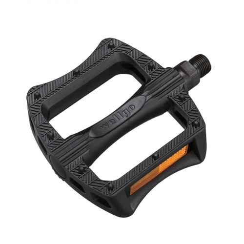 Педали пластик. B123 широкие ось Cr-Mo 288г черные WELLGO