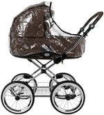 Детская коляска Roan Bass Next Classic d14 2.0 3 в 1 с автокреслом Pituso Baesa Pro Black,Beige Canopy BSNC/93/2 Turkish Coffe/Black/руч.Cappuccino