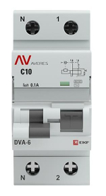 Автомат дифференциальный EKF rcbo6-1pn-10C-100-ac-av