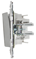 SKANDY Выключатель 1-клавишный проходной с индикацией 10А SK-V08N металл никель IEK