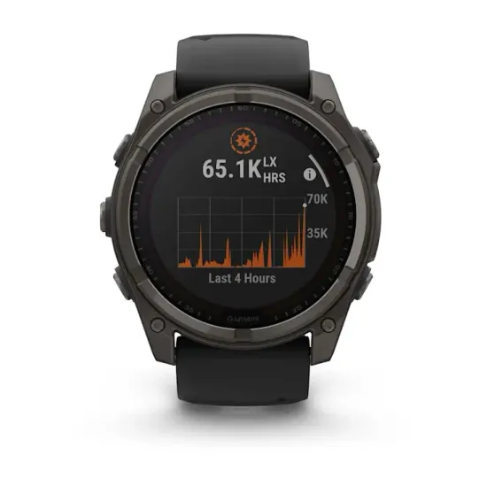 Мультиспортивные GPS часы Garmin Fenix 8X (51 mm) Solar, Sapphire Carbon Gray DLC Titanium with Black/Pebble Gray 010-02907-11