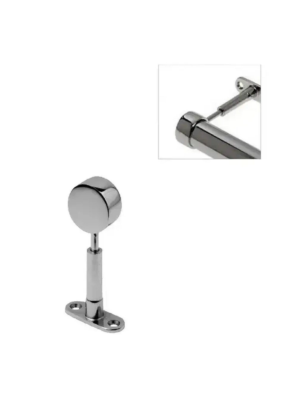 Держатель трубы d25 мм регулируемый торцевой (хром) - 1 шт