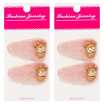 Зажимы для волос детские 2 шт «Boom- Оленёнок Гучи», микс 4 цвета, 5,5*2,5 см