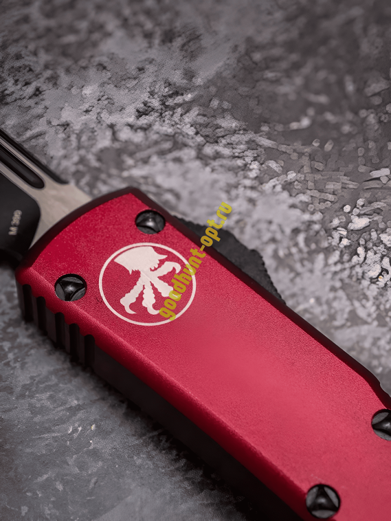 Тактический нож фронтально выкидной автоматический Microtech Красный