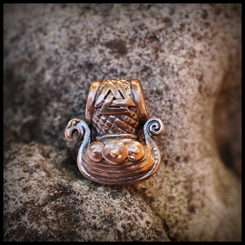 Кулон "Драккар" , брелок для ключей , бронза