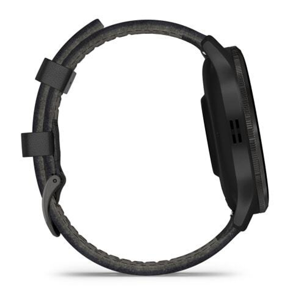 Умные часы Garmin Venu 3 черные с серым безелем и кожаным ремешком