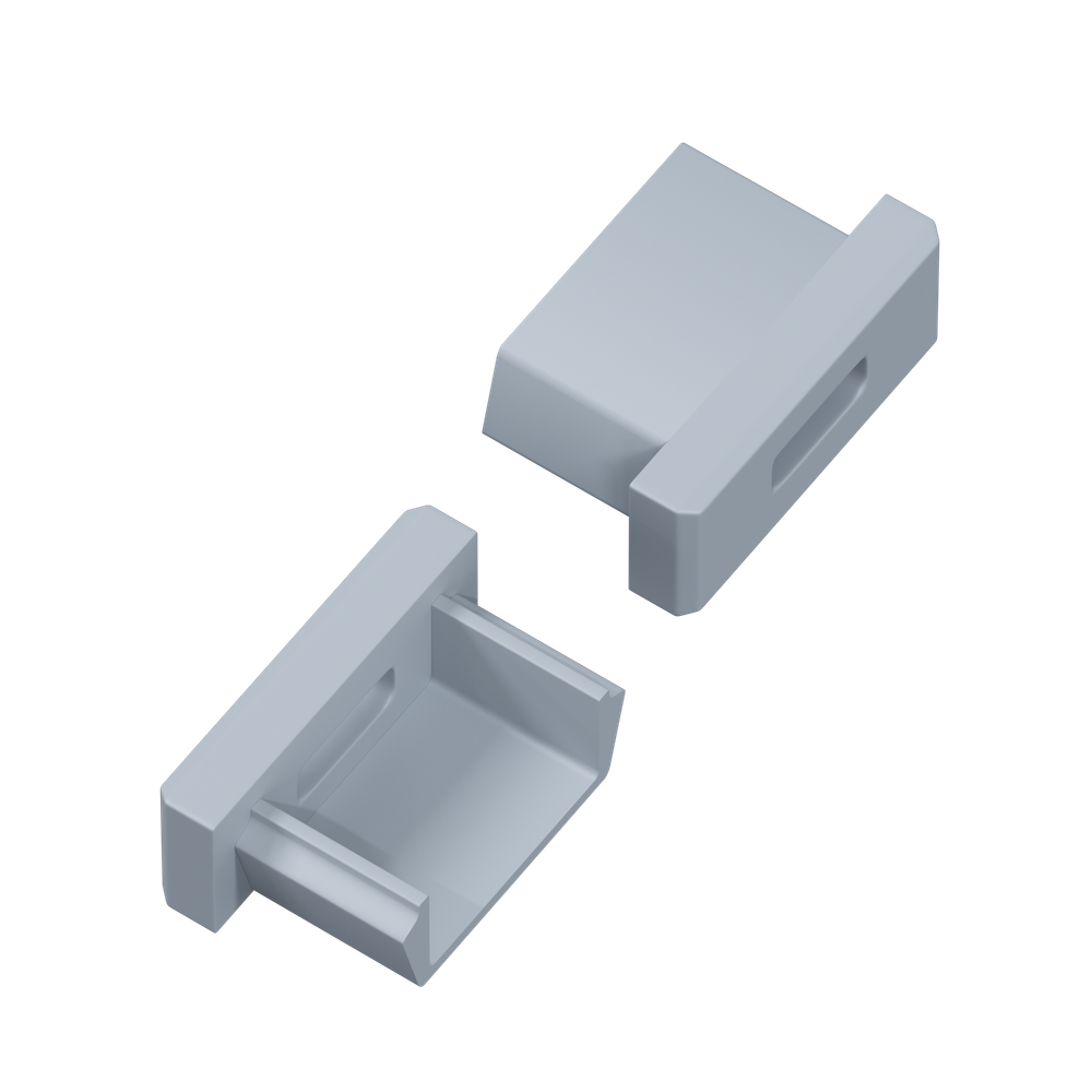Боковая заглушка с отверстием для профиля DN18522 Цвет: Серый,  серия DN8ALE