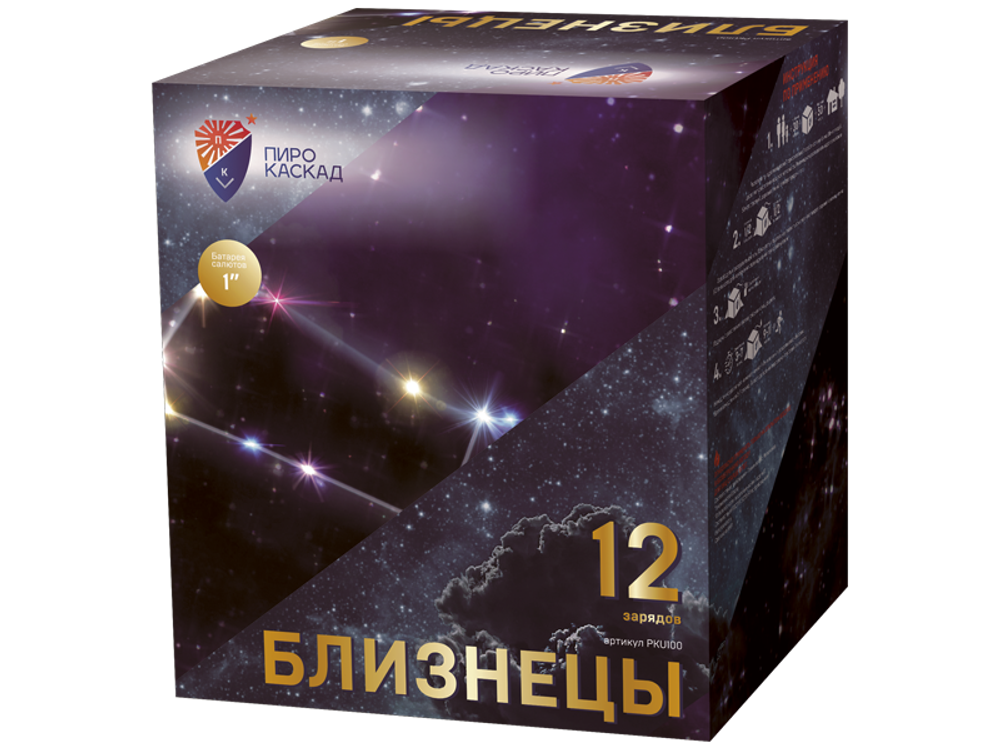 Салютная установка Близнецы 12 зарядов 25 метров
