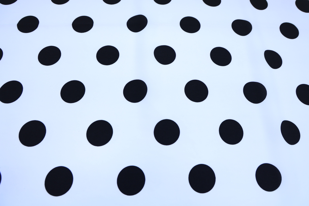 Вискоза белая в черный крупный горох