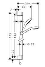 Душевой набор Hansgrohe Croma Select S Хром Белый (26561400)