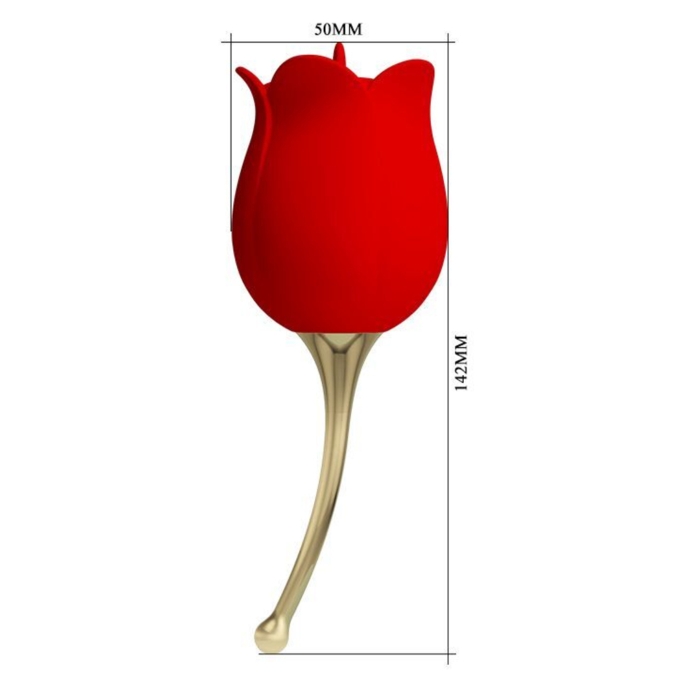 Красный клиторальный вибромассажёр Rose Lover