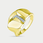 Кольцо для женщин из желтого золота 585 пробы с фианитами (арт. 18-118334)