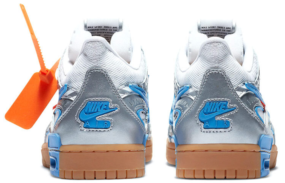 Off white nike blue shoes deals