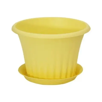Кашпо КЭРОЛ D180мм 1,5л с подставкой Банановый 0,12,18х0,18м (комплект 15 шт)