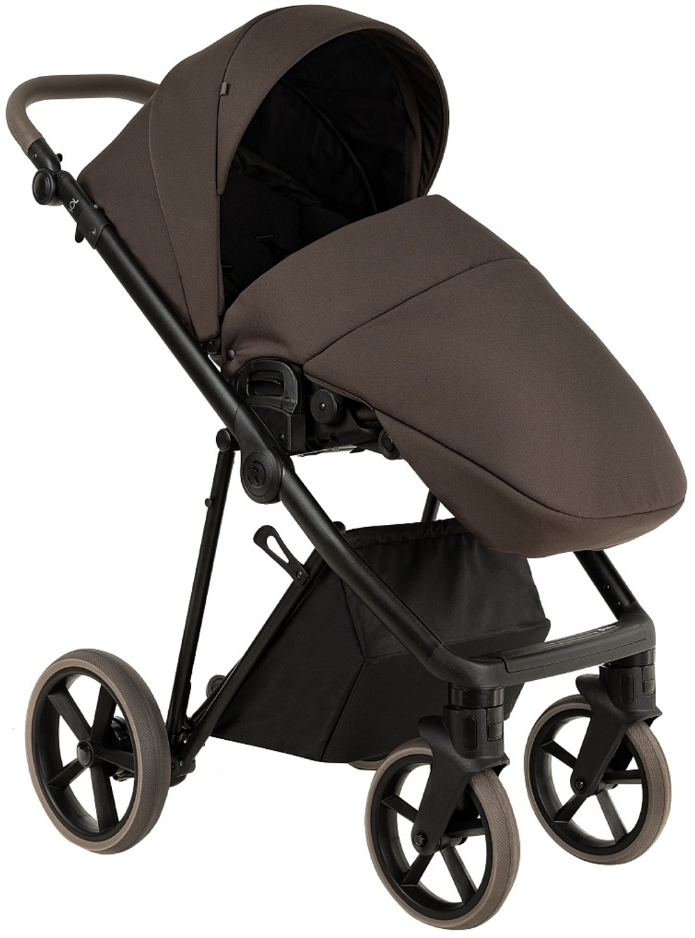 Детская коляска Roan Sol 2.0 3 в 1 с автокреслом Tutis Elo Lux EduSky Black SLL/34/T Turkish Coffe/Black/руч.Cappuccino
