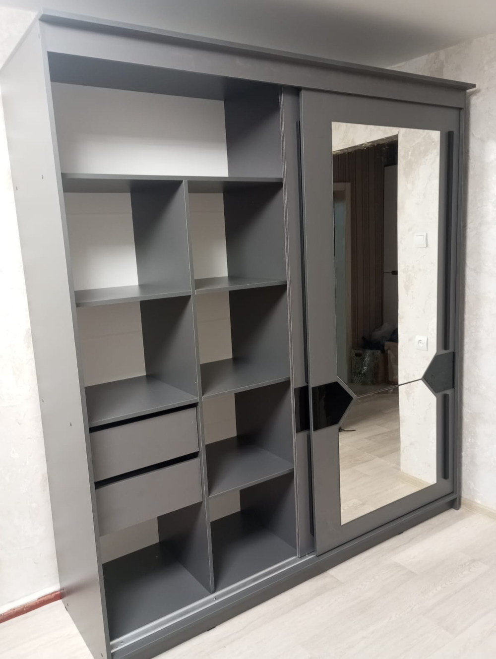 Шкаф-купе № 25 Блэк Лайт 200 см