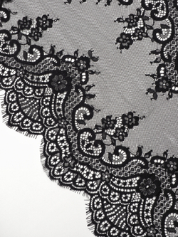 Кружево шантильи черное неэластичное ширина 36 см купон 2,9 м