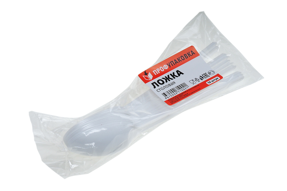 Ложка одноразовая столовая белая 10шт/уп. цена за уп. 2318