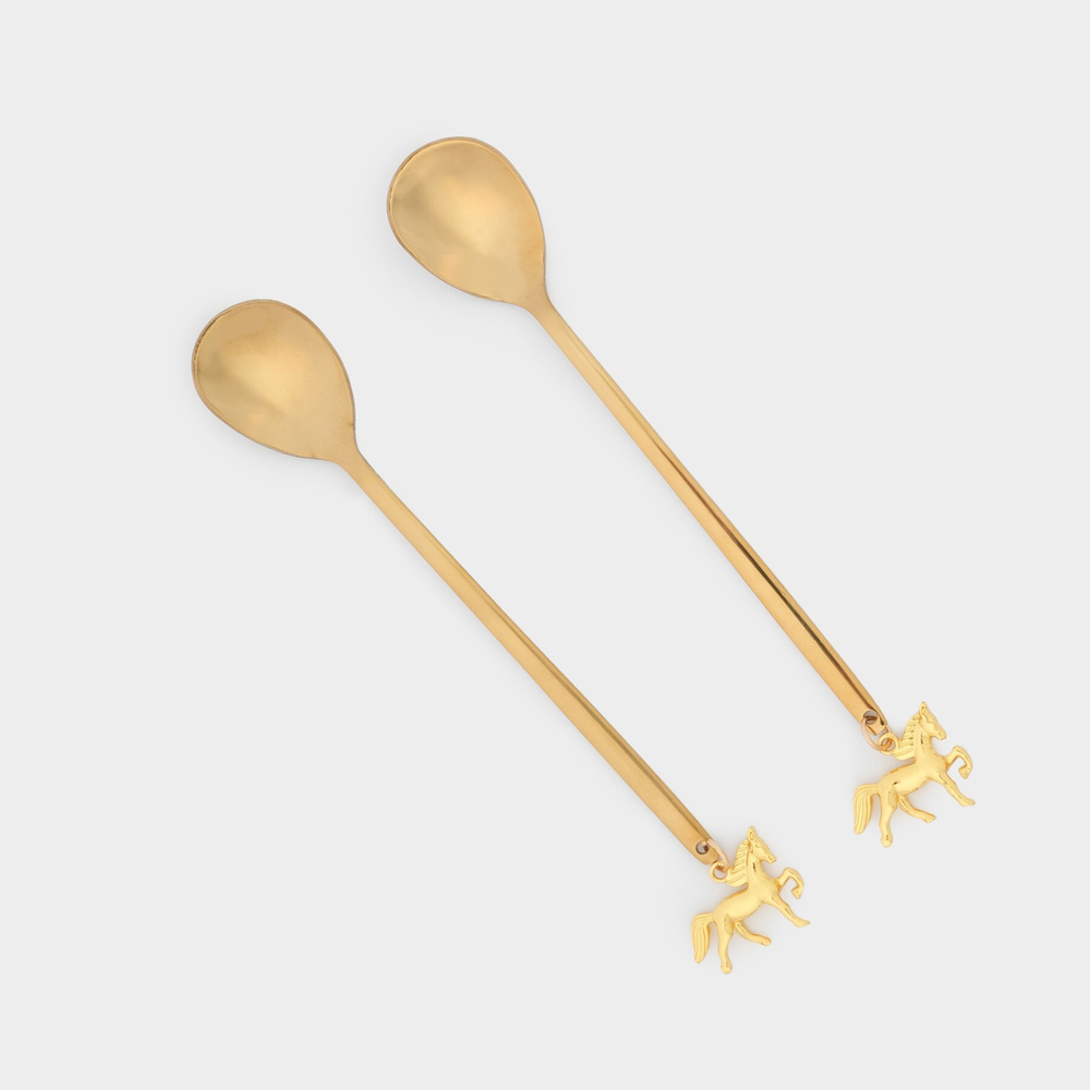 Набор ложек десертных 15 см 2 шт шампань/сталь