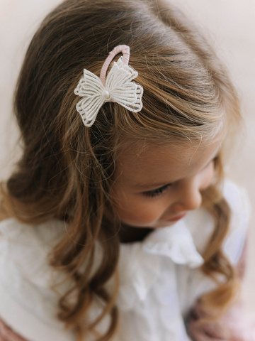 Заколка "Бабочка", Пудровый