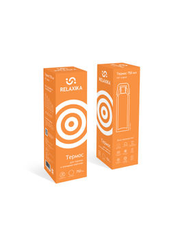 Термос Relaxika 101 (0,75 литра), желтый (стикерпак "Морской")