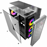 Компьютерный корпус Powercase MISTRAL MESH Z4С TG LED White