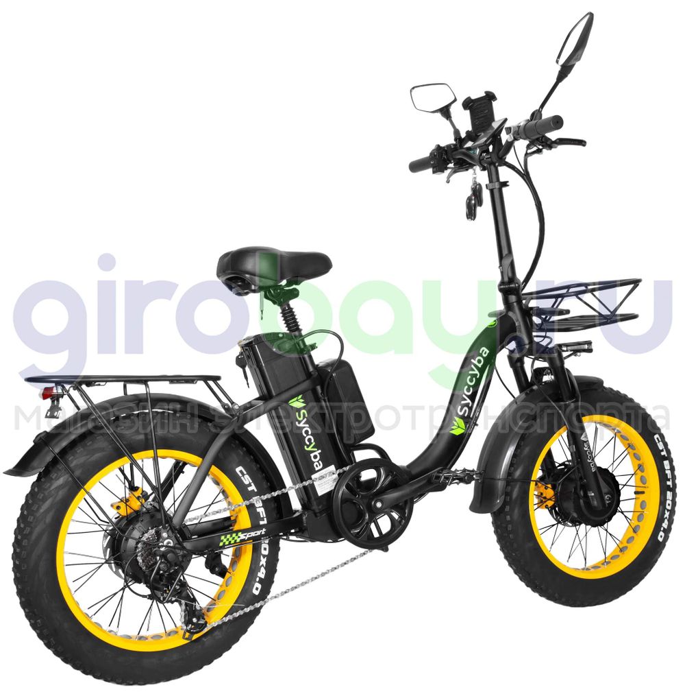 Электровелосипед Syccyba F11 Pro Dual 48V/15Ah (полный привод) - Желтый обод Электровелосипед Syccyba F11 Pro Dual 48V/15Ah (полный привод) - Желтый обод фото №7