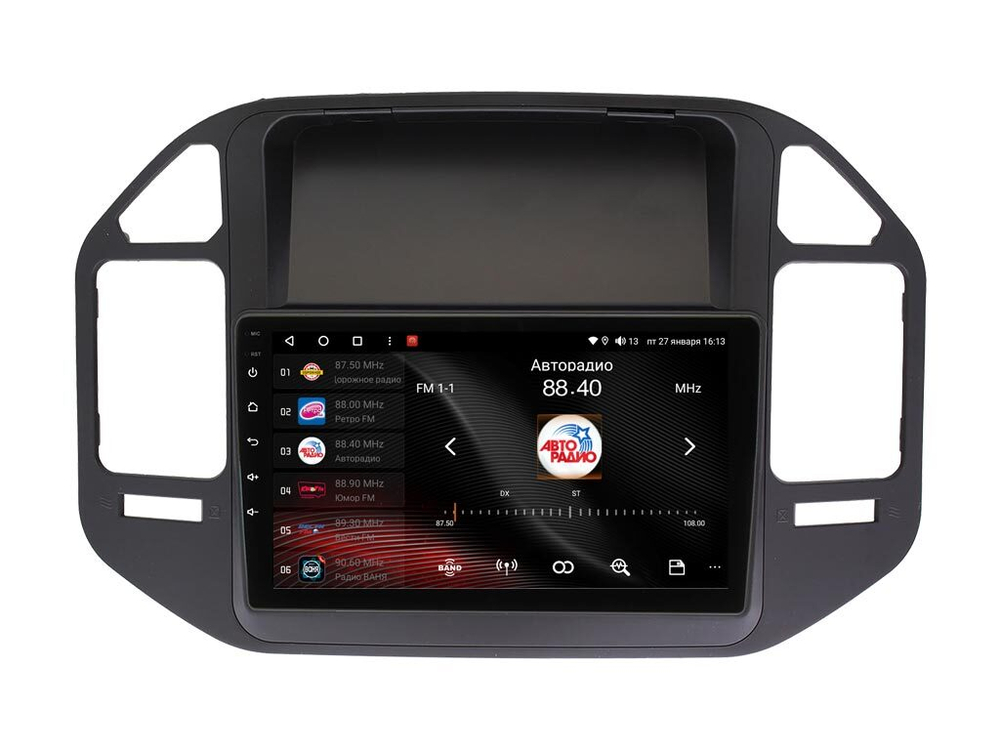 Магнитола для Mitsubishi Pajero 3, Montero 3 1999-2006 (рамка черная) - Vaycar VA47-1019 на Android 13, 8-ядер, 2Гб-32Гб, 4G SIM-слот