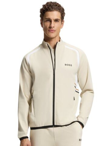 Мужская теннисная кофта BOSS TOC Spin Full Zip - light beige