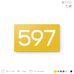 Номер на дверь 597, табличка на дверь для офиса, квартиры, кабинета, аудитории, склада, желтая 120х70 мм, Айдентика Технолоджи