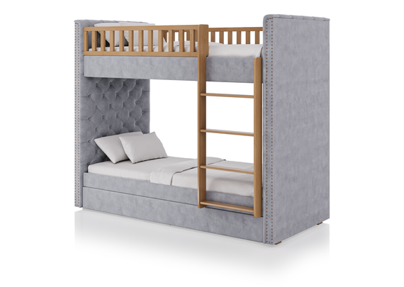 Кровать двухъярусная Elit soft (серый)