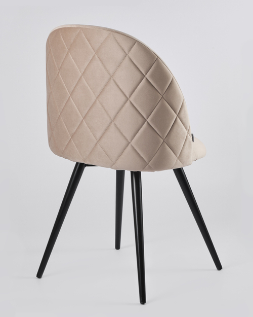 Стул MyFar Джозеф поворотный серо-бежевый велюр MF1008-1