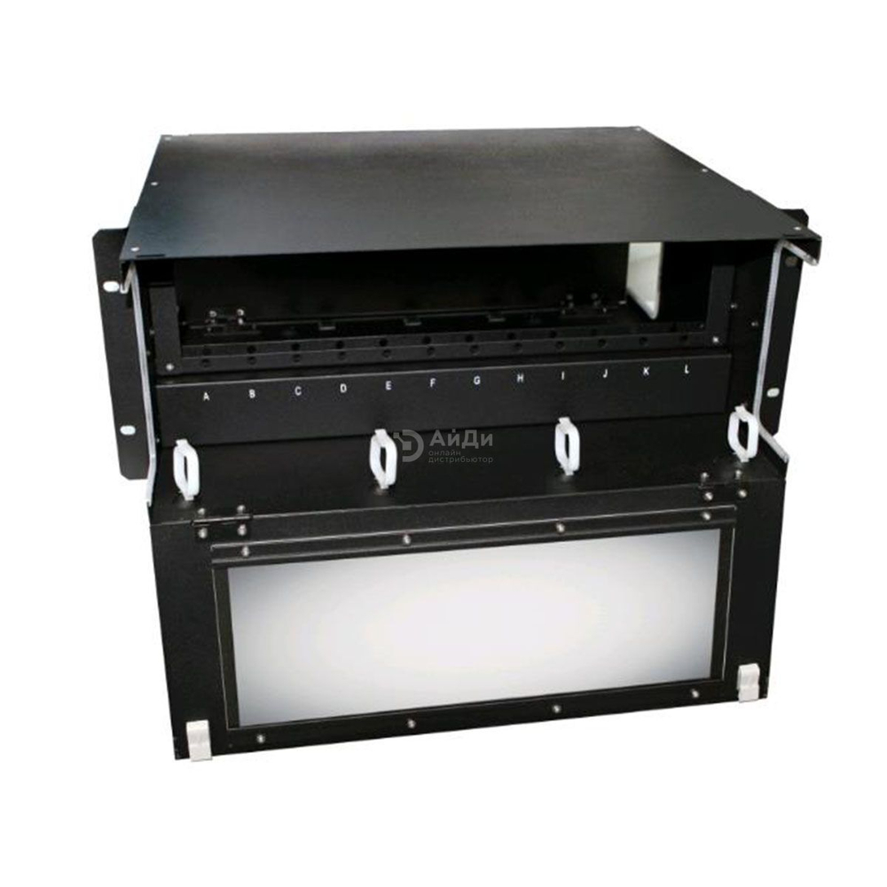 Коммутационная патч-панель Hyperline FO-19BX-4U-F2-12xSLT-W120H32-EMP