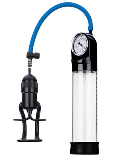 Помпа вакуумная Eroticon PUMP X5 с манометром (Цвет: прозрачный с черным)