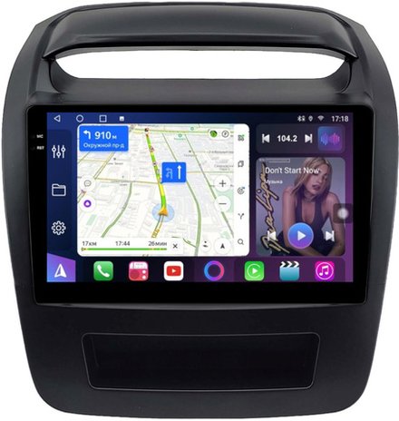 Магнитола для KIA Sorento 2 XM 2012-2016 (климат на ШГУ, рамка большая) - FarCar 224UM монитор 9.5" QLED на Android 14, TS18, CarPlay, 4G SIM-слот