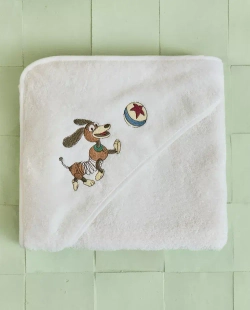 ZARA HOME ДЕТСКОЕ МЯГКОЕ ПОЛОТЕНЦЕ С КАПЮШОНОМ TOY STORY ©DISNEY, ЖЕЛТОВАТО-БЕЛЫЙ