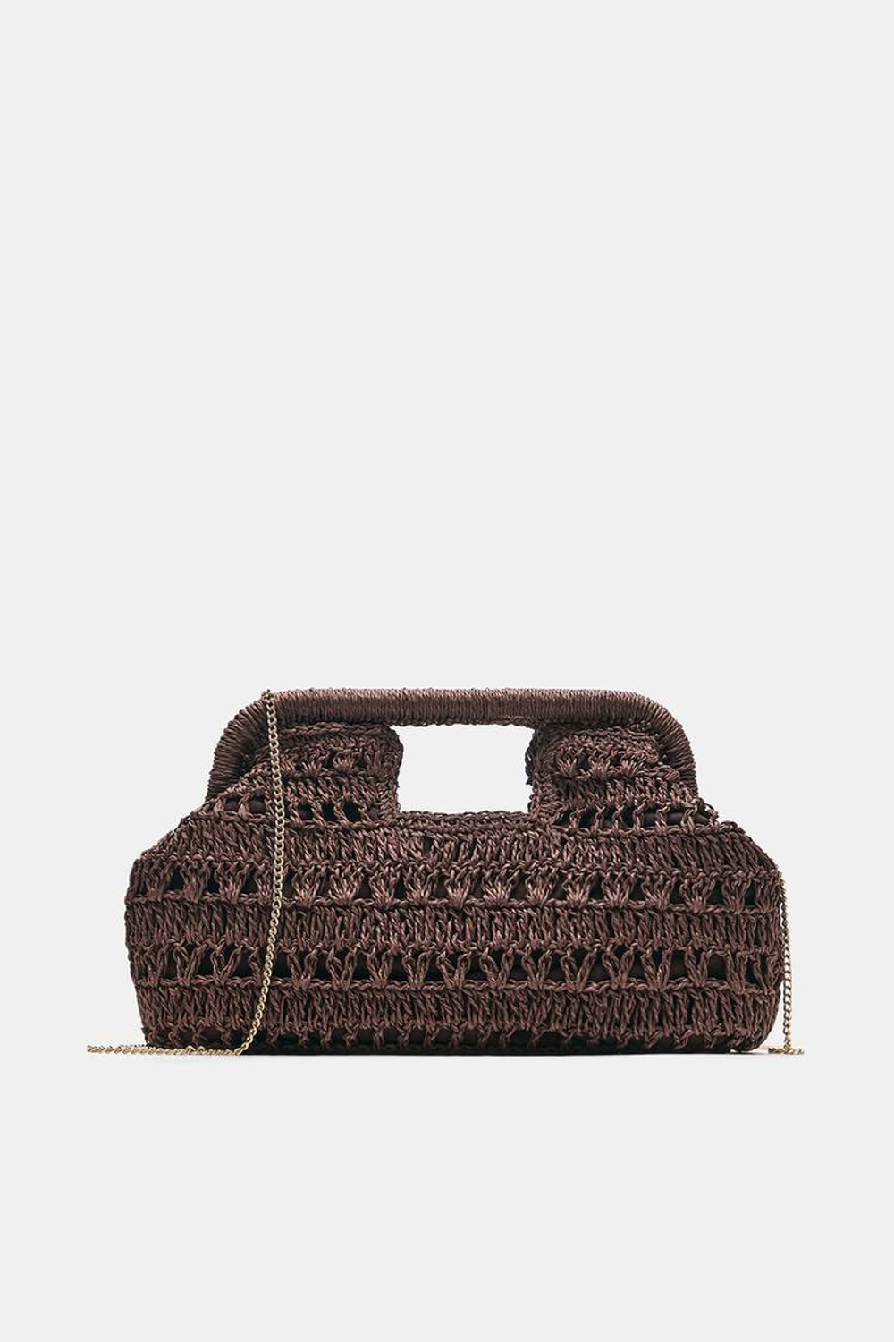 PULL&BEAR Плетеная сумка, коричневый