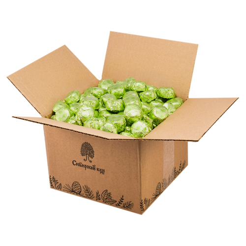 Конфеты "Кедровый марципан" классический в шоколадной глазури / гофрокороб /1000 г / Сибирский кедр