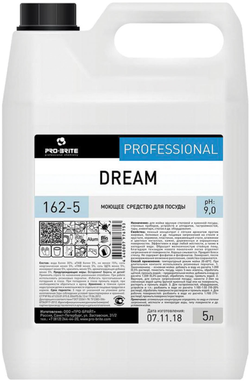 162-5 Dream (Дрим) 5л (4шт) Моющее средство для посуды с усиленным обезжиривающим действием