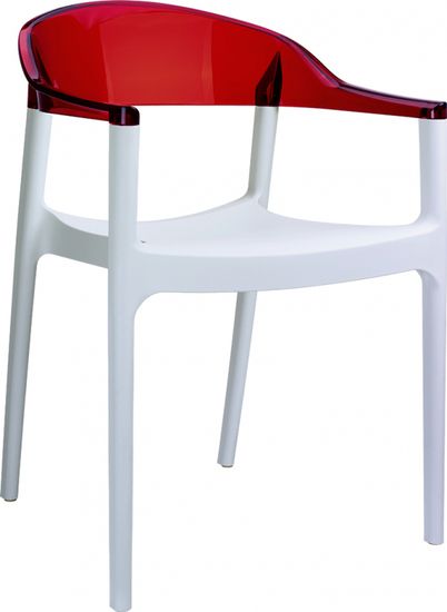 Кресло пластиковое Carmen белое, красное