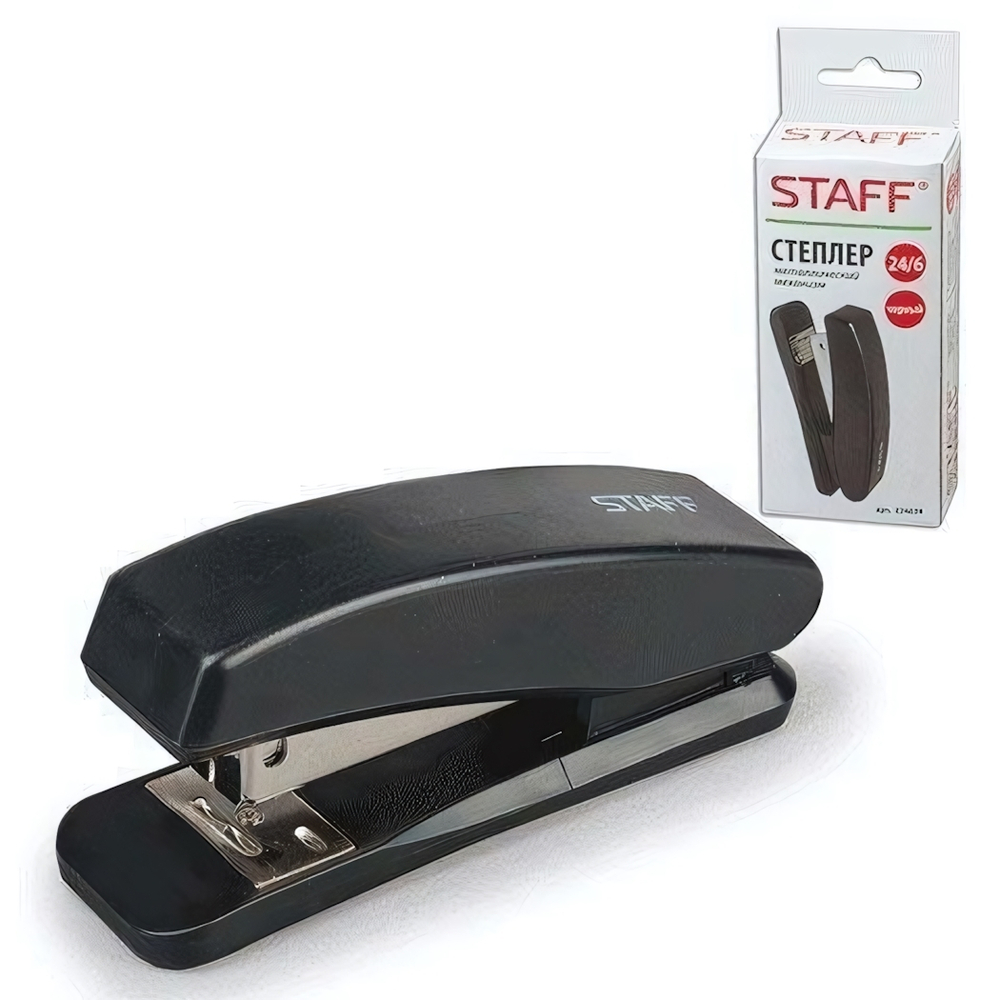 Степлер №24/6 до 20л.черный (STAFF)