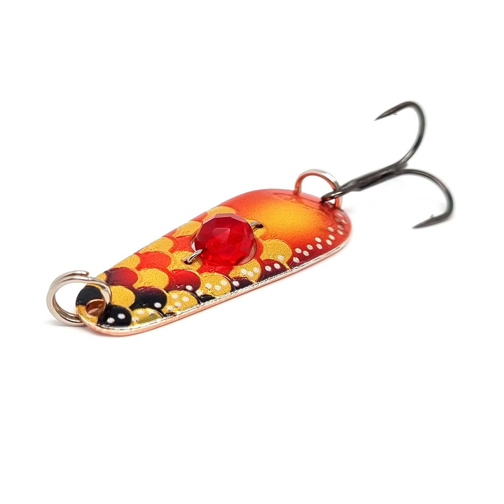 Блесна колеблющаяся Kuusamo Rasanen 50/14 (бусинка) BL/GR/G/O-C, UV