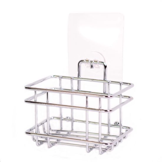 Корзинка прямоугольная 12х8х9,5 см хромированная с креплением "SMART STICKER" Besser BS 0166