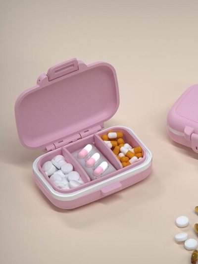 Таблетница маленькая 3 ячейки розовая (М11-014)