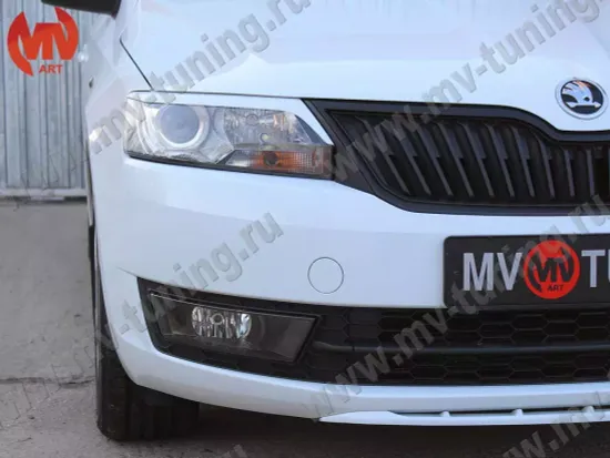 Реснички на фары длинные для Skoda Rapid