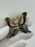 Брошь Бабочка в технике клуазоне