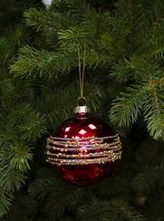 Набор стеклянных шаров Сольферино 80 мм, 12 шт., красный, House of Seasons (84007)