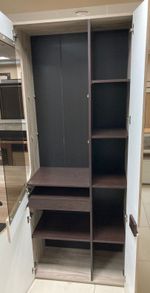 Шкаф витрина левая (440) Ультра серый крафт/дуб приморский