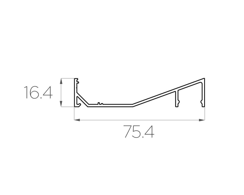Профиль накладной алюминиевый для карниза LC-LPK-1675-2 Anod