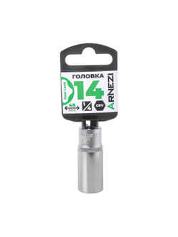 Головка 1/4" Gear Lock 14 мм L=48 мм удлиненная, на холдере Arnezi R0030114
